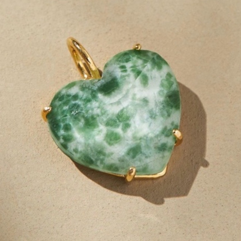 New Anthropologie Heart Stone Agate Charm